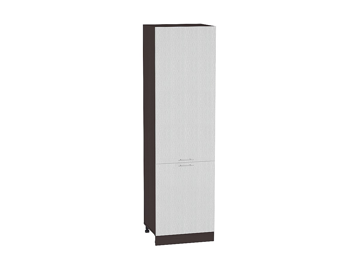 Шкаф пенал с 2-мя дверцами Валерия-М ШП 600Н (для верхних шкафов высотой 920) Серый металлик дождь светлый-Венге