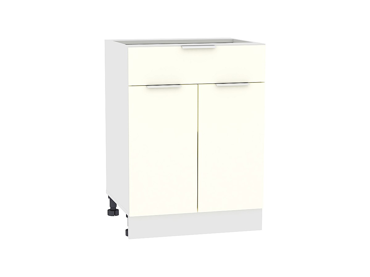 Шкаф нижний с 2-мя дверцами и ящиком Терра Н 601М Ваниль Софт-Белый
