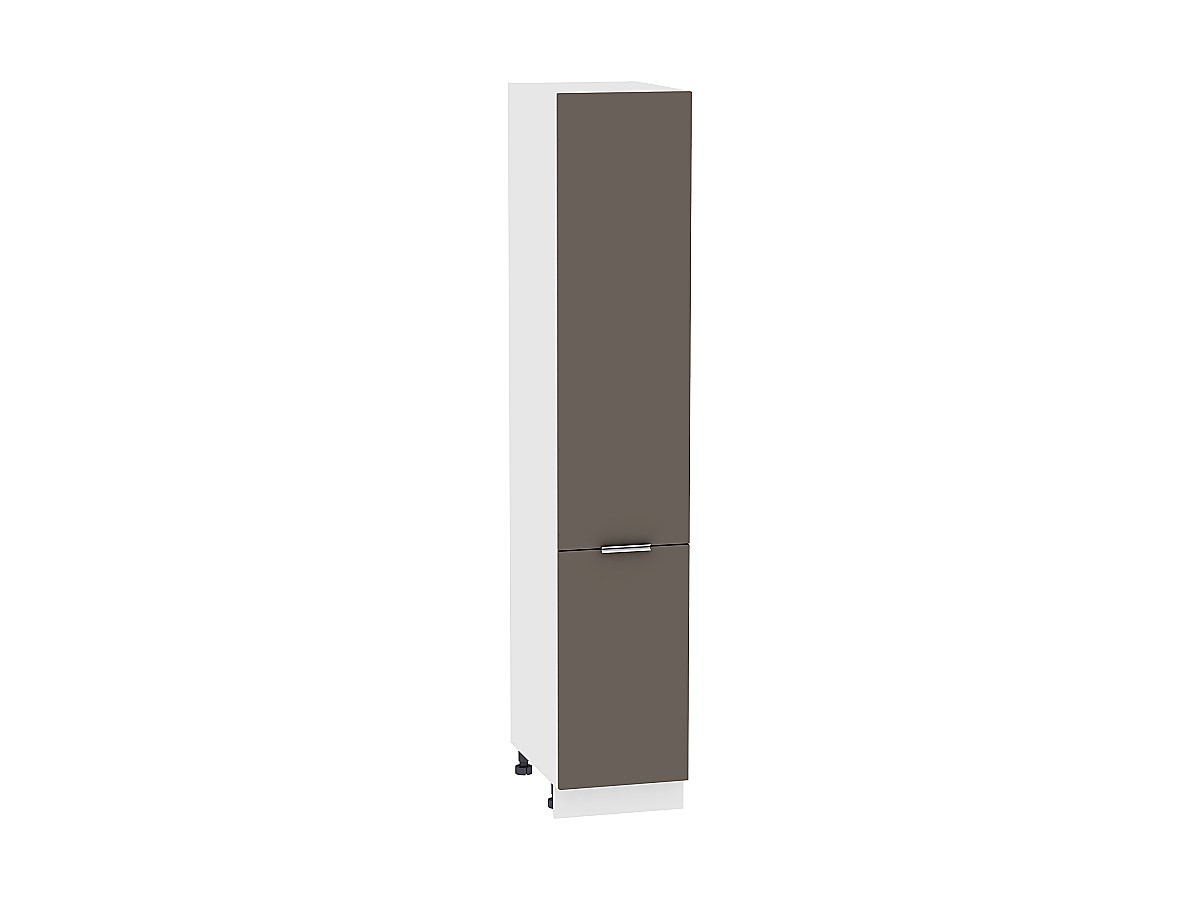 Шкаф пенал с 2-мя дверцами Терра ШП 400 (для верхних шкафов высотой 720) Смоки Софт-Белый