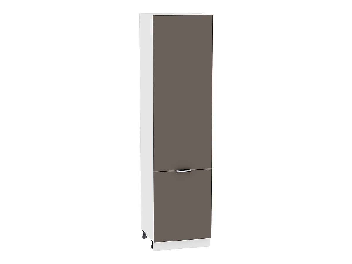 Шкаф пенал с 2-мя дверцами Терра ШП 600 (для верхних шкафов высотой 720) Смоки Софт-Белый