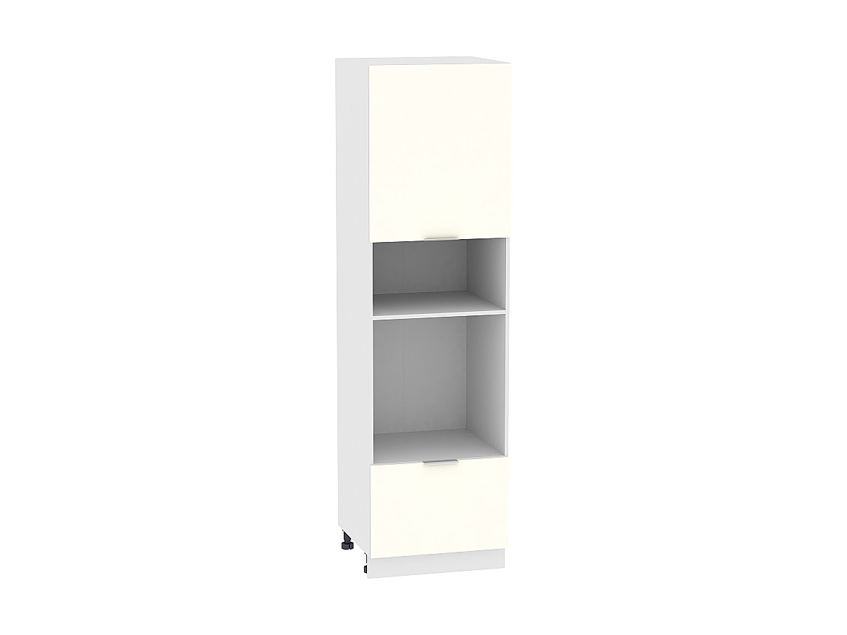 Шкаф пенал под бытовую технику с 2-мя дверцами Терра ШП 606М (для верхних шкафов высотой 720) Ваниль Софт-Белый