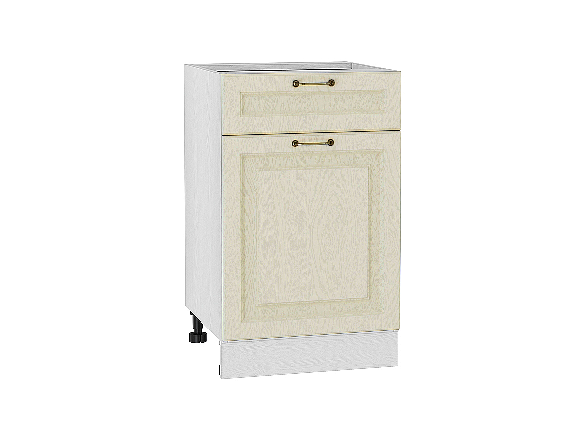 Шкаф нижний с 1-ой дверцей и ящиком Ницца Н 501 Дуб крем-Белый