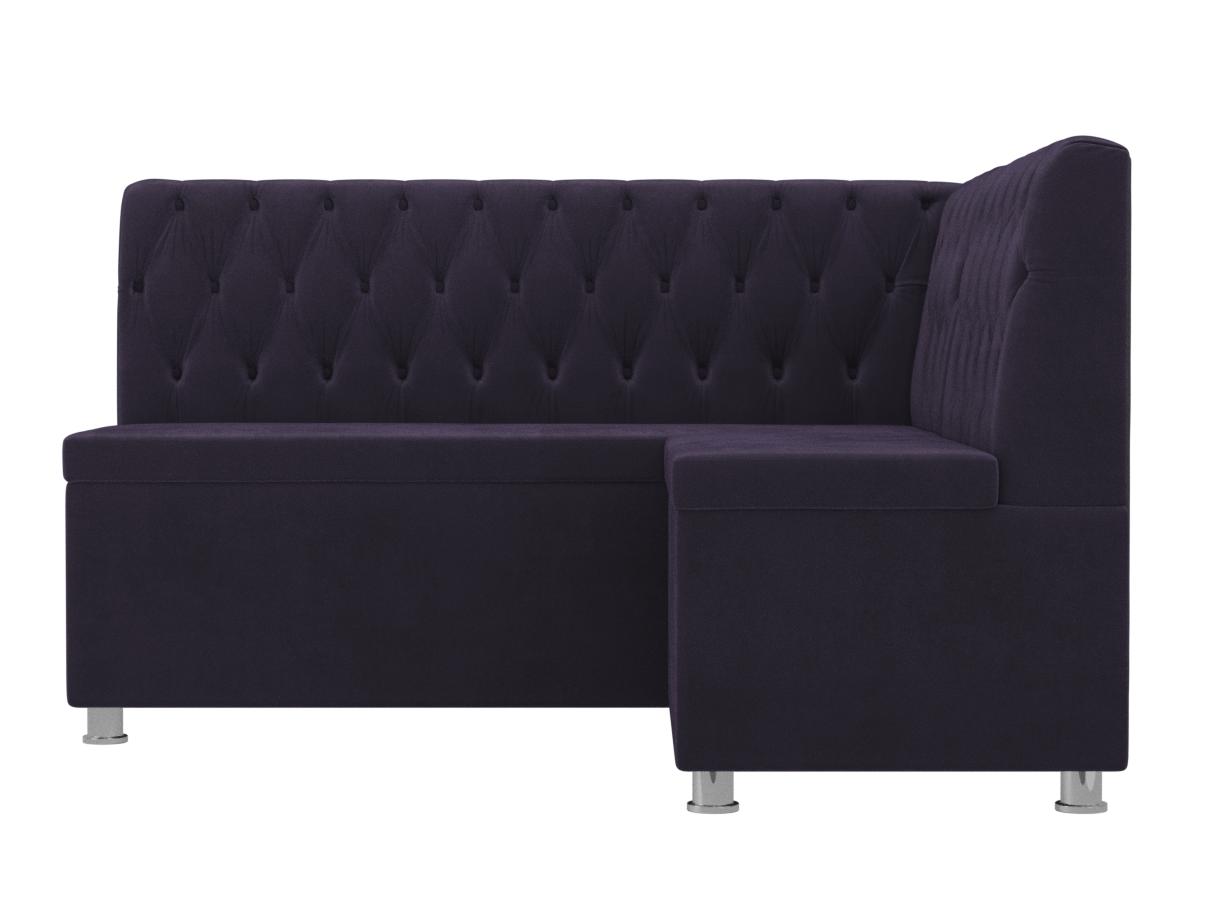 Кухонный угловой диван Мирта Велюр Фиолетовый правый угол