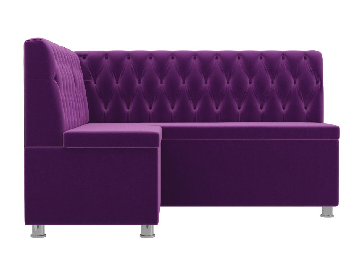 Кухонный угловой диван Мирта Микровельвет Фиолетовый левый угол