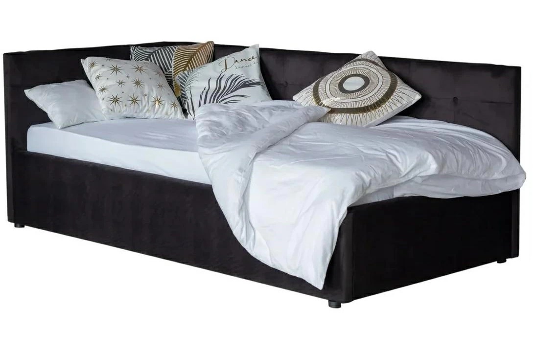 Односпальная кровать-тахта Bonna 900, П/М, ткань, Чёрный