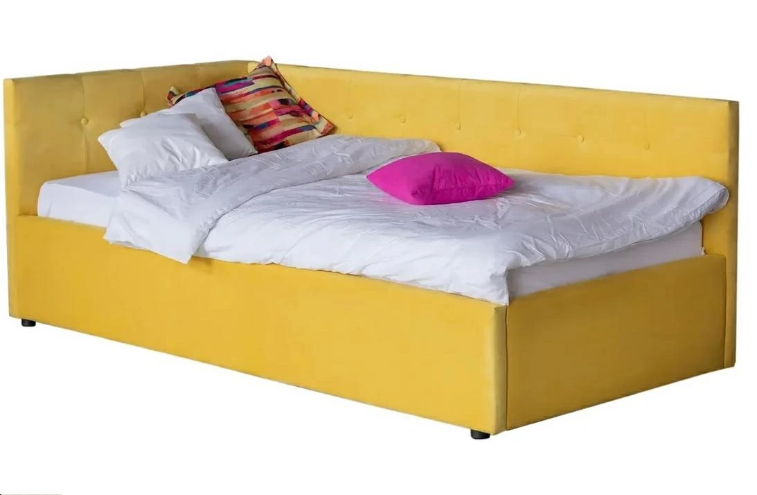 Односпальная кровать-тахта Bonna 900, П/М, ткань, Жёлтый