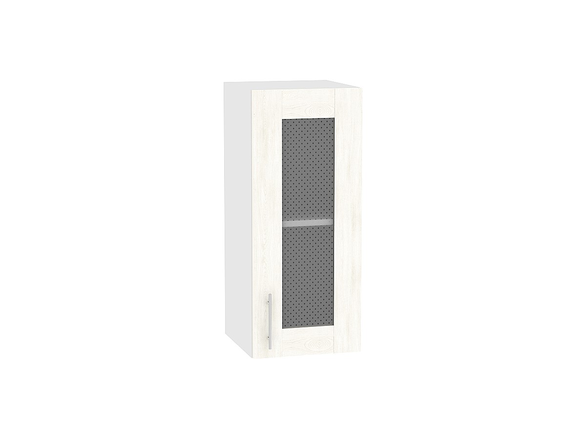 Шкаф верхний с 1-ой остекленной дверцей Лофт В 300 Nordic Oak-Белый