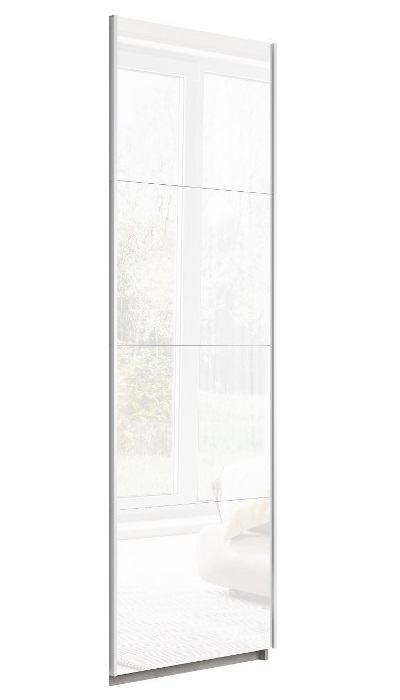 Дверь Прайм из 4х секций Белое стекло 800 (для 1600)