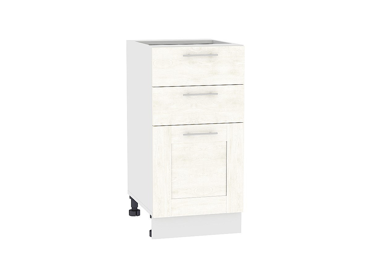 Шкаф нижний с 3-мя ящиками Лофт Н 403 Nordic Oak-Белый