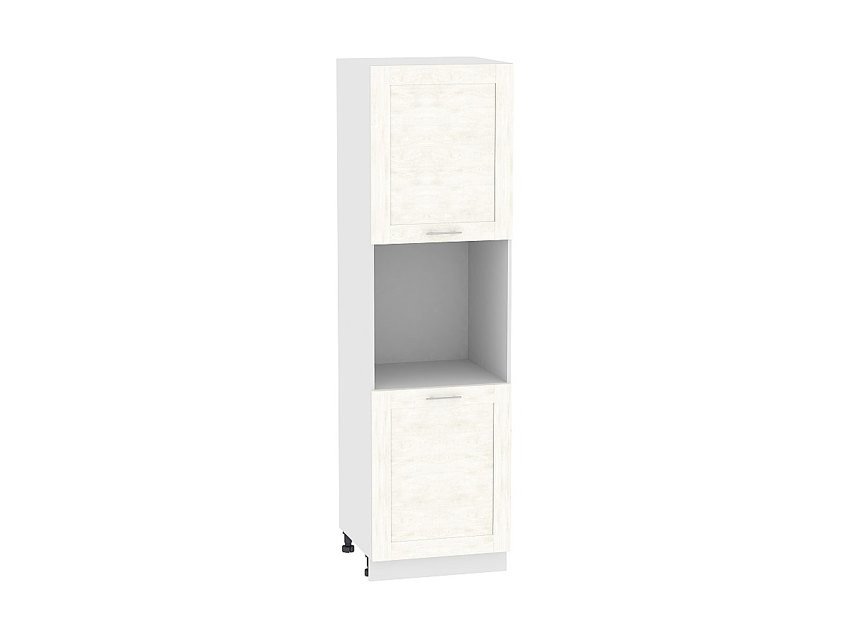 Шкаф пенал под бытовую технику с 2-мя дверцами Лофт ШП 600 (для верхних шкафов высотой 720) Nordic Oak-Белый