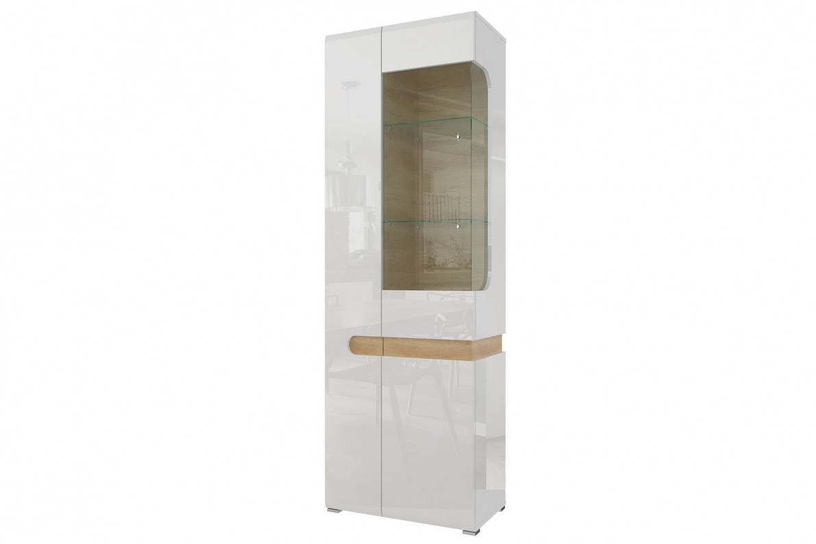 Шкаф 2-х дверный со стеклом правый Катания СТЛ.331.03 Белый/Дуб небраска