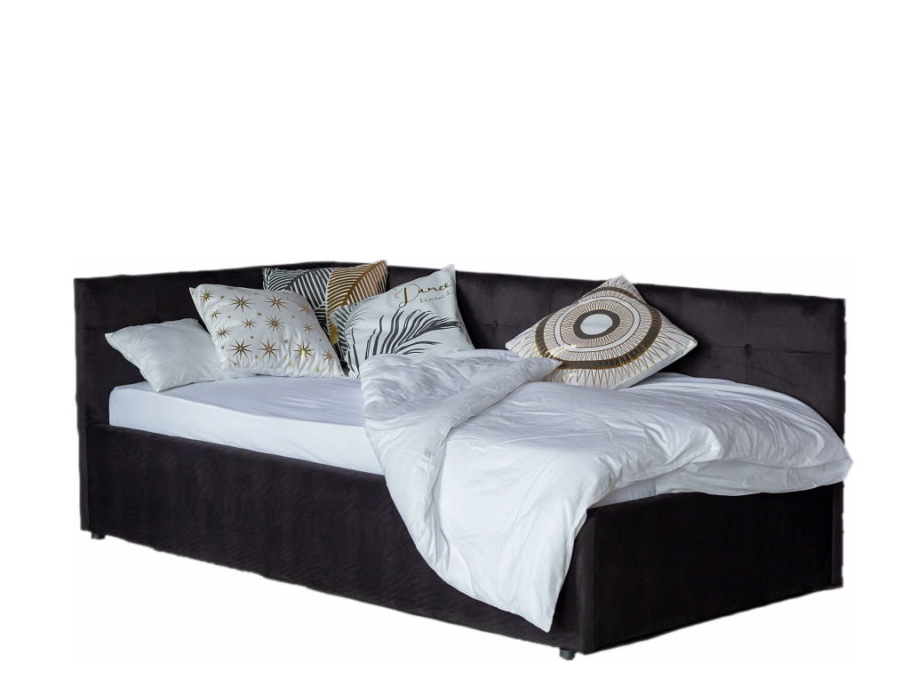 Односпальная кровать-тахта Bonna 900, БП/М, ткань, Чёрный