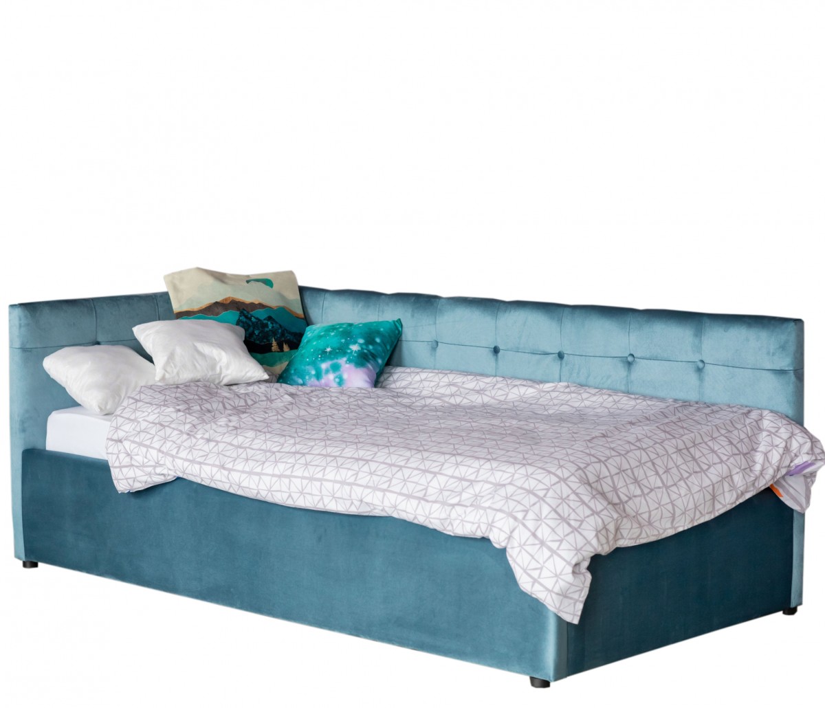 Односпальная кровать-тахта Colibri 800 синяя с подъемным механизмом