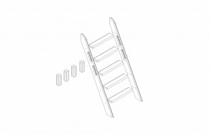 Наклонная лестница и опоры для двухъярусной кровати белая Пакет № 11 