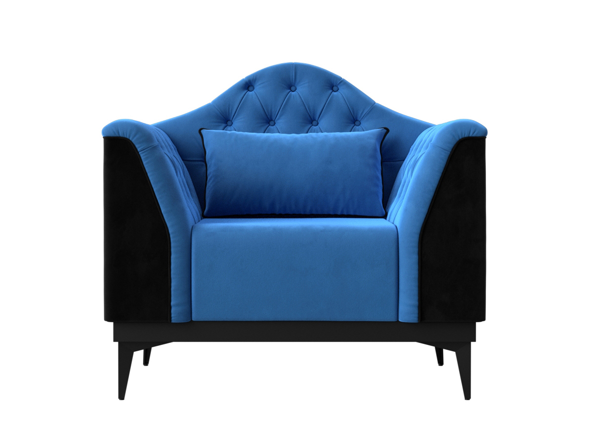 Кресло Флорида велюр голубой черный 