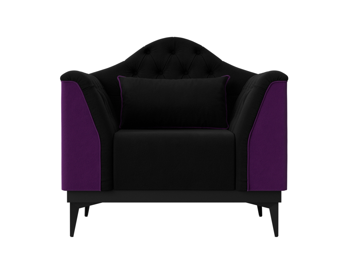 Кресло Флорида микровельвет черный фиолетовый 