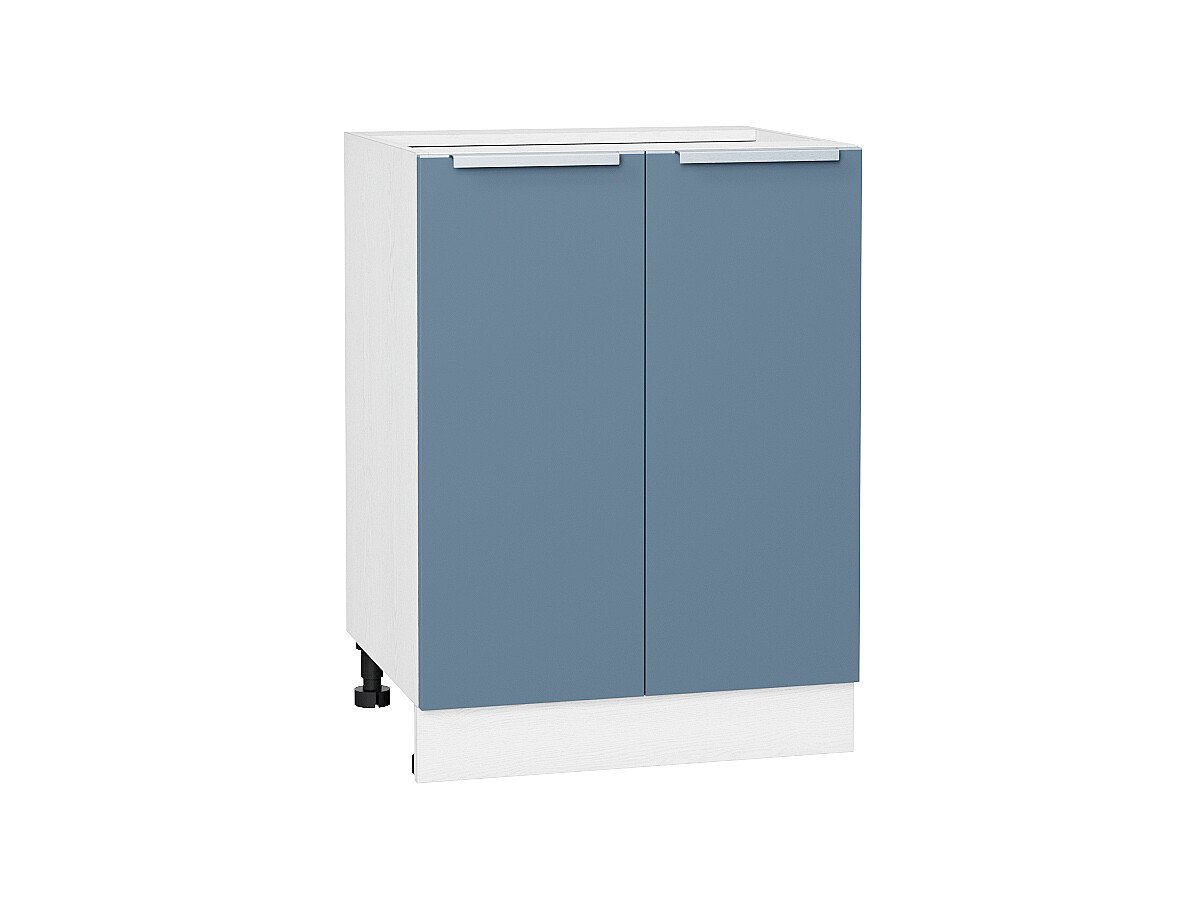 Шкаф нижний с 2-мя дверцами Фьюжн Н 600 Silky Blue / Белый