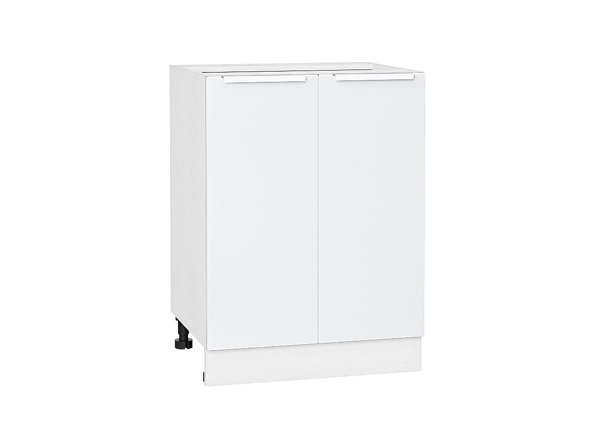 Шкаф нижний с 2-мя дверцами Фьюжн Н 600 Silky White-Белый