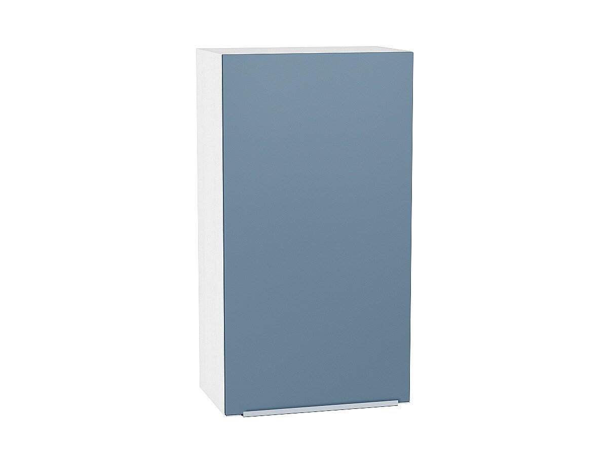 Шкаф верхний с 1-ой дверцей Фьюжн В 509 Silky Blue-Белый