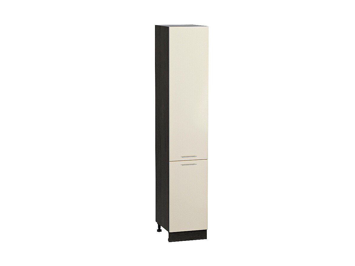 Шкаф пенал с 2-мя дверцами Валерия-М ШП 400 (для верхних шкафов высотой 720) Бежевый металлик-Венге