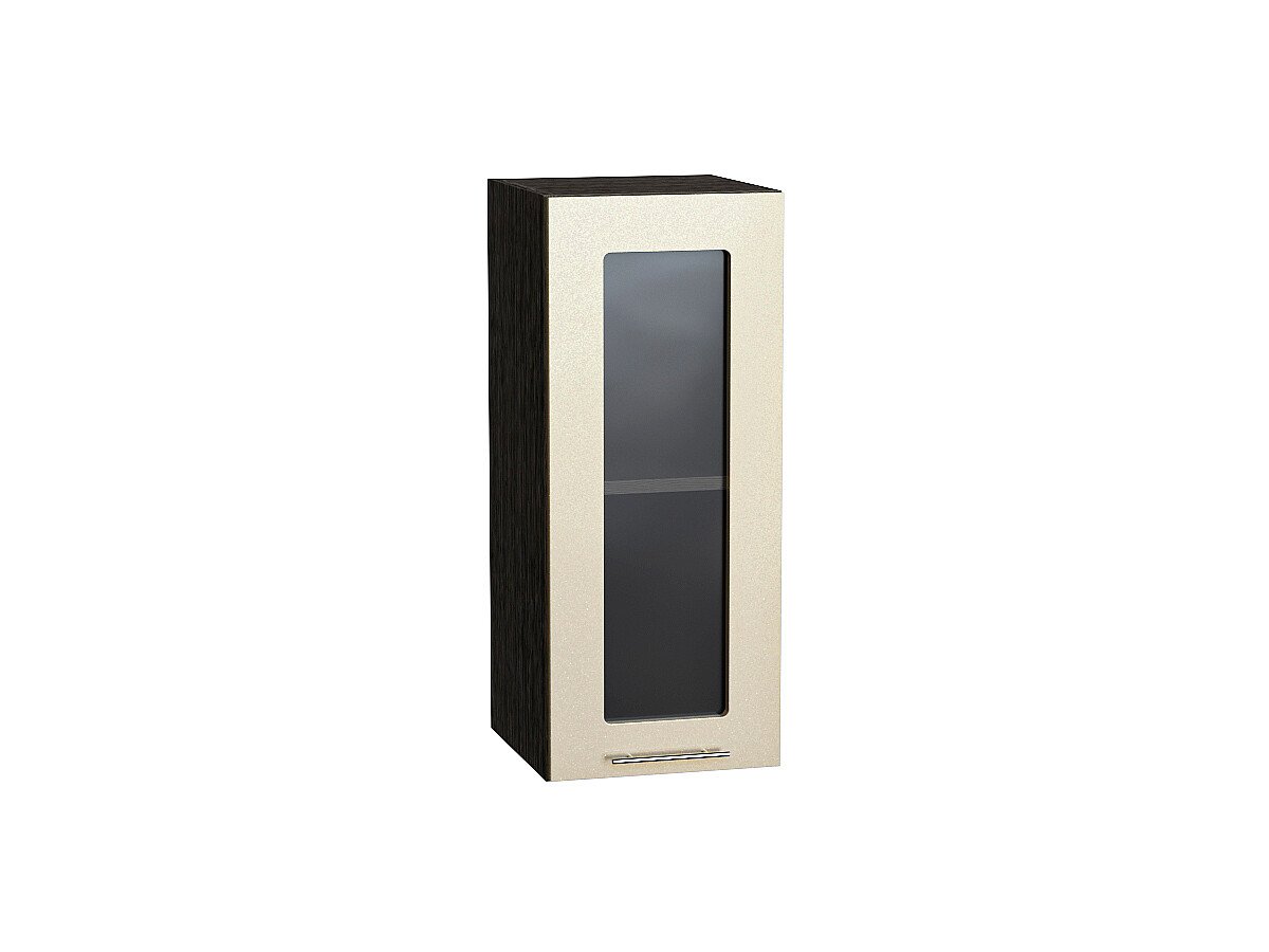 Шкаф верхний с 1-ой остекленной дверцей Валерия-М В 300 Бежевый металлик-Венге
