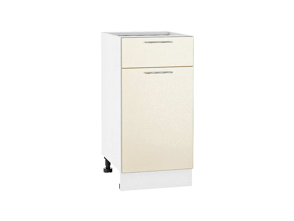 Шкаф нижний с 1-ой дверцей и ящиком Валерия-М Н 400 Бежевый металлик-Белый