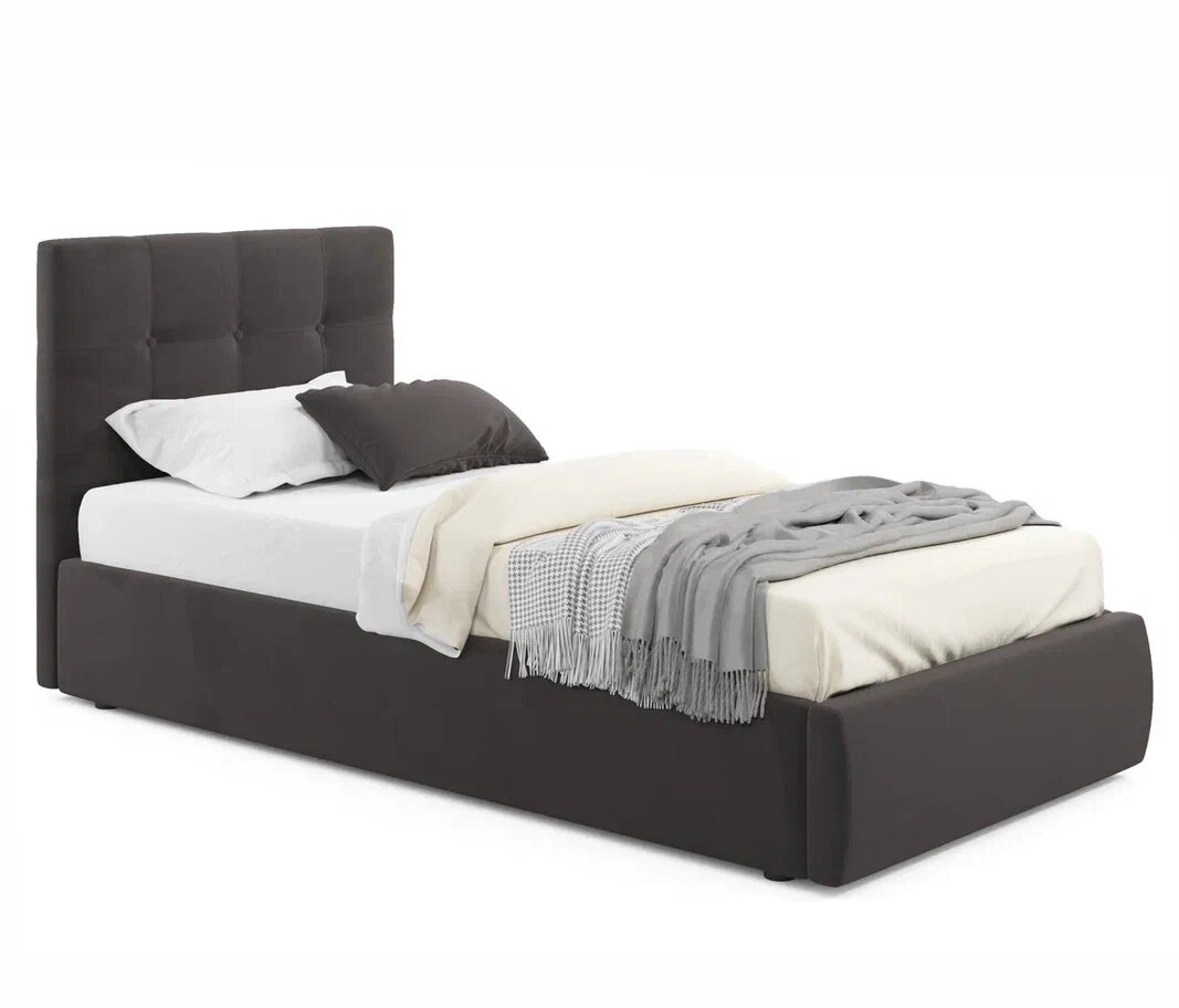 Мягкая интерьерная кровать "Селеста"  900, П/М, ткань, Шоколад