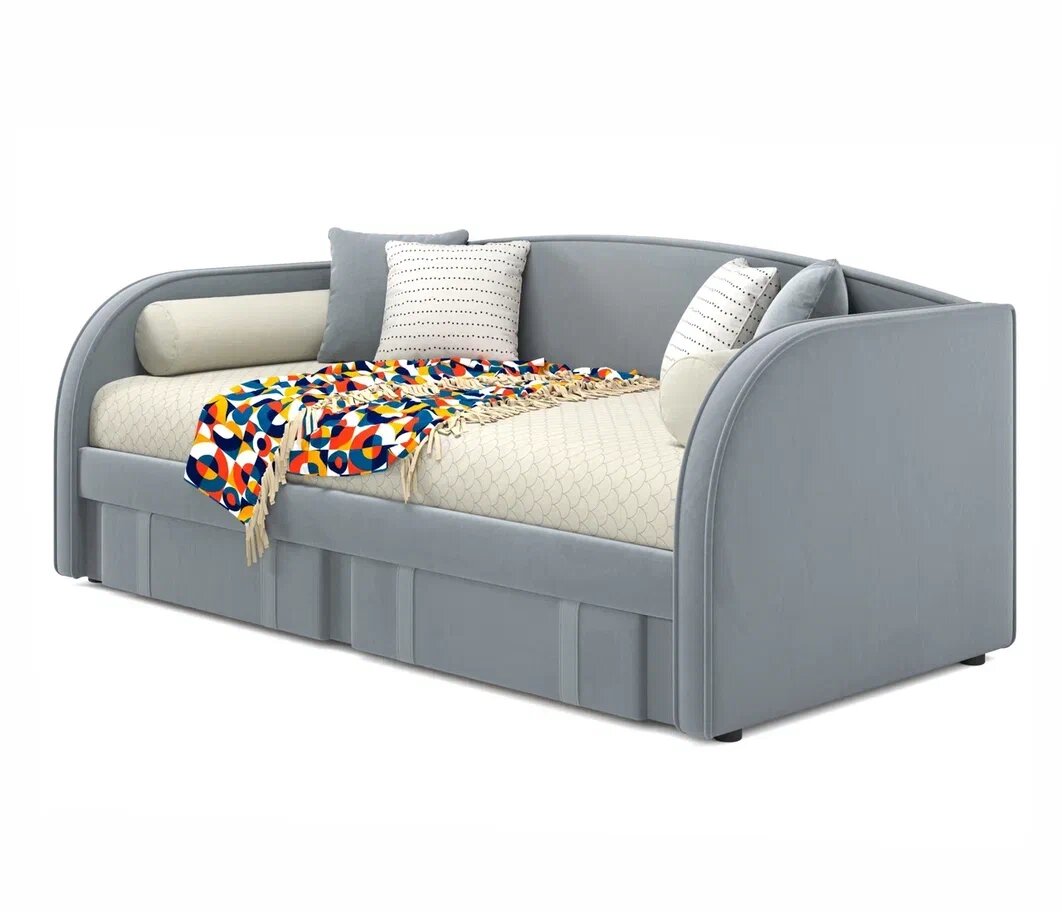 Мягкая кровать Elda 900 серая с ортопедическим основанием