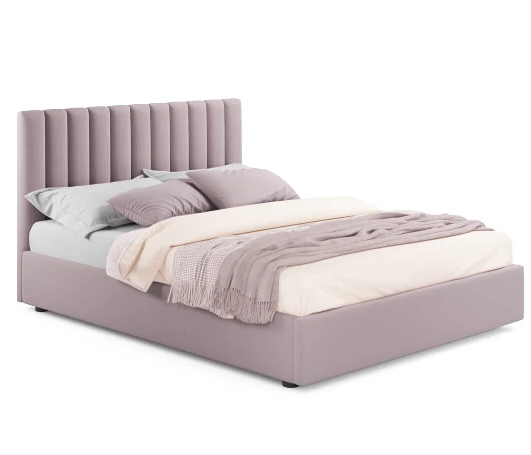 Мягкая кровать Olivia 1800 лиловая с подъемным механизмом