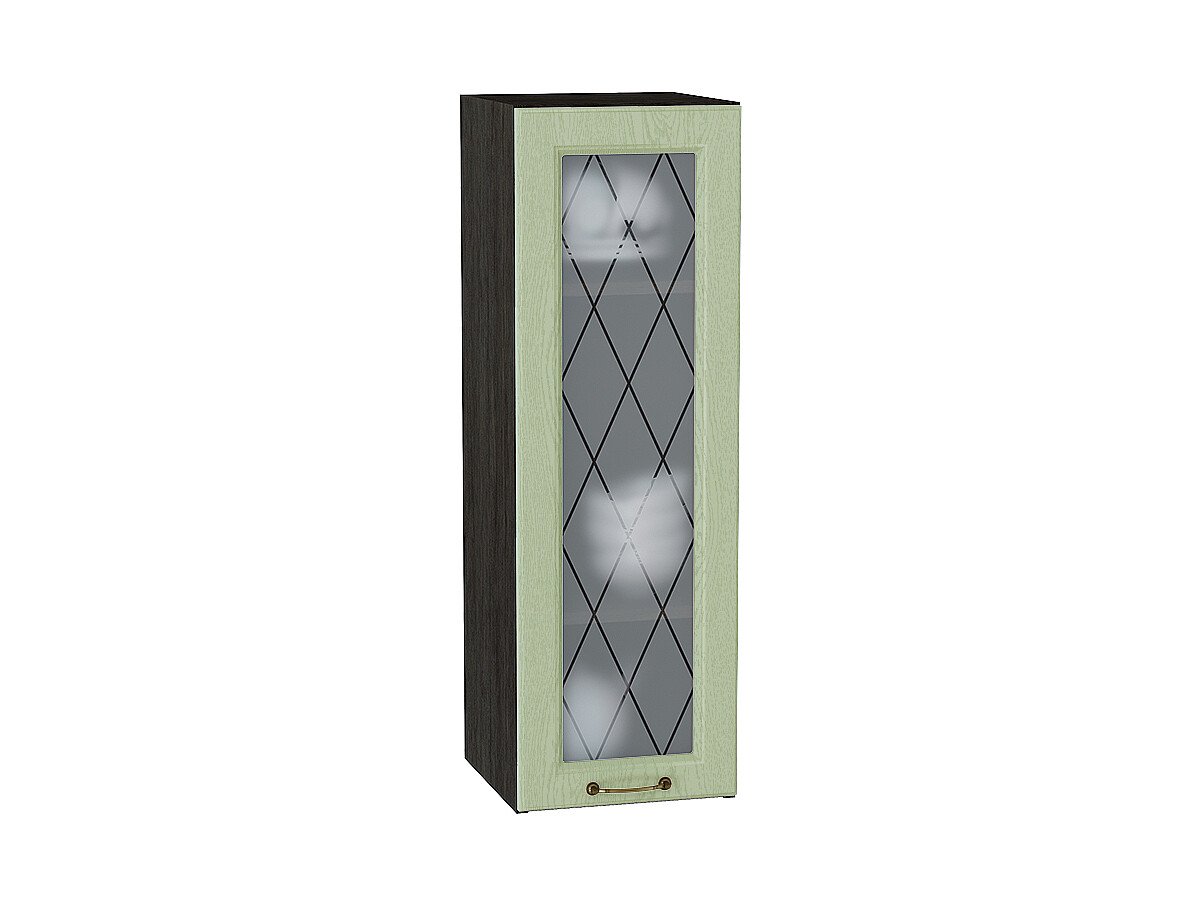 Шкаф верхний с 1-ой остекленной дверцей Ницца Дуб оливковый Graphite 920*300*318