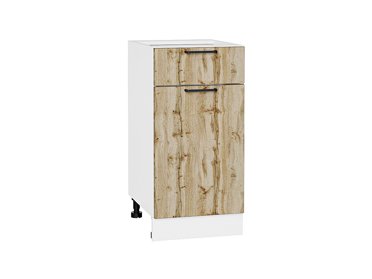 Шкаф нижний с 1-ой дверцей и ящиком Флэт Wotan Oak 2S/Белый 816*400*478