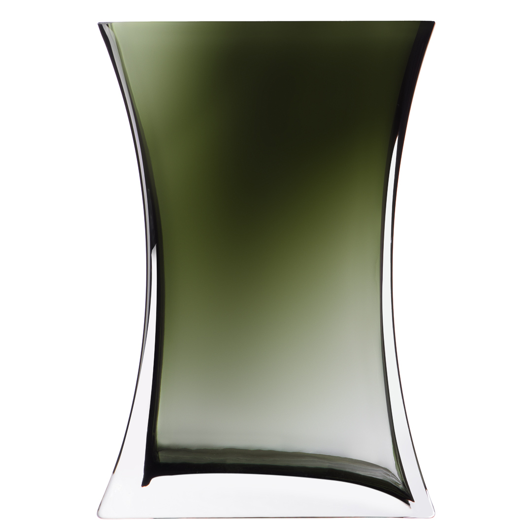 Декоративная ваза из дымчатого стекла, Д140 Ш80 В200, серый