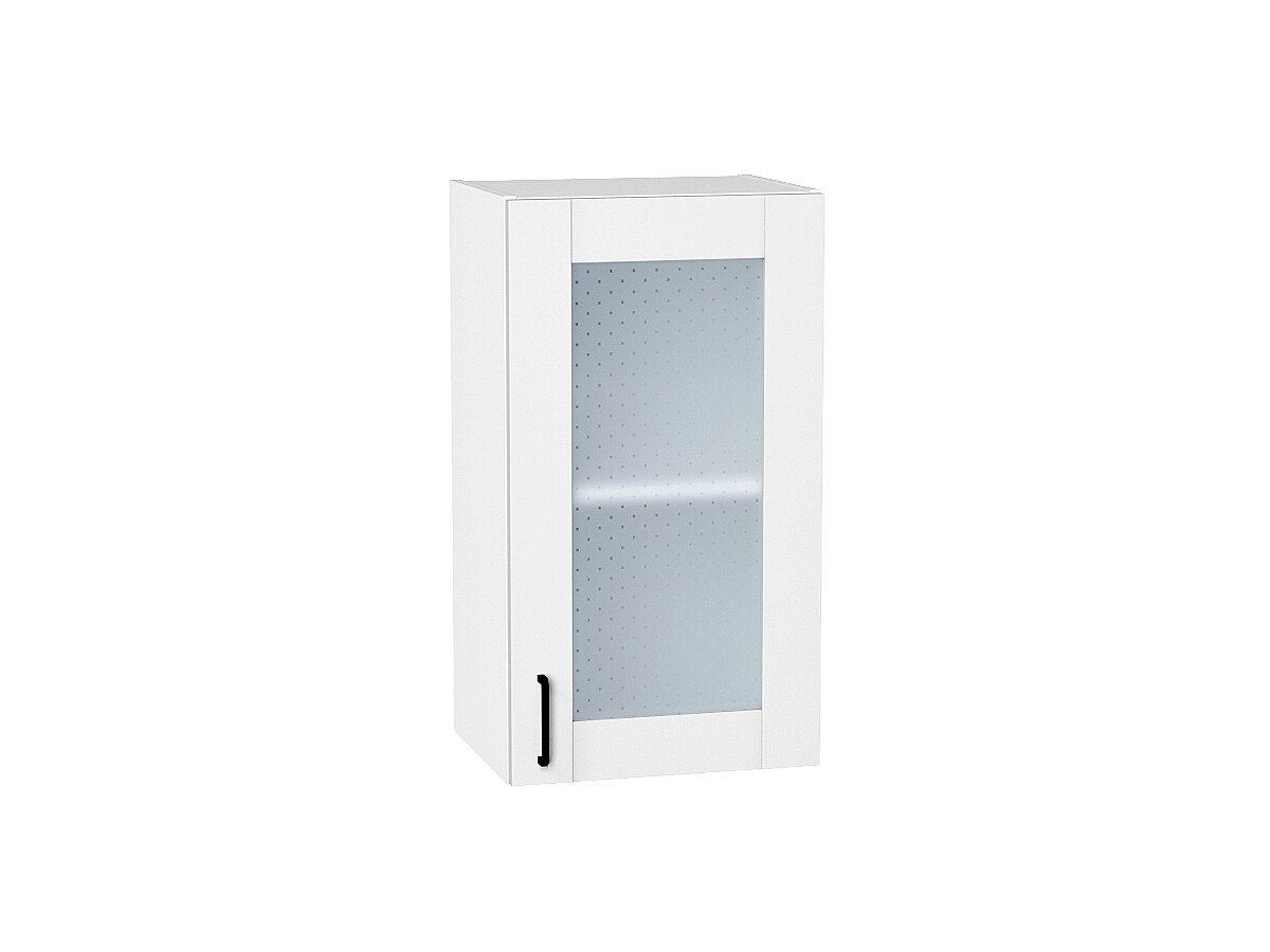 Шкаф верхний с 1-ой остекленной дверцей Лофт Super White 
