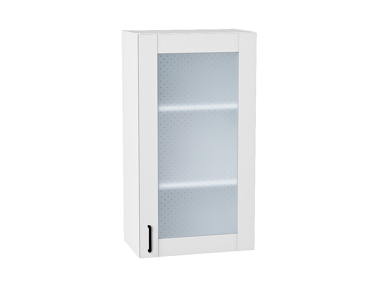 Шкаф верхний с 1-ой остекленной дверцей Лофт Super White