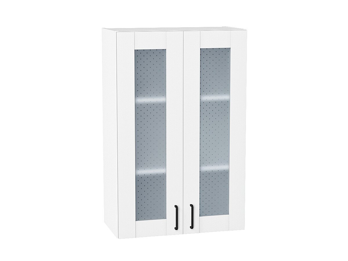 Шкаф верхний с 2-мя остекленными дверцами Лофт Super White