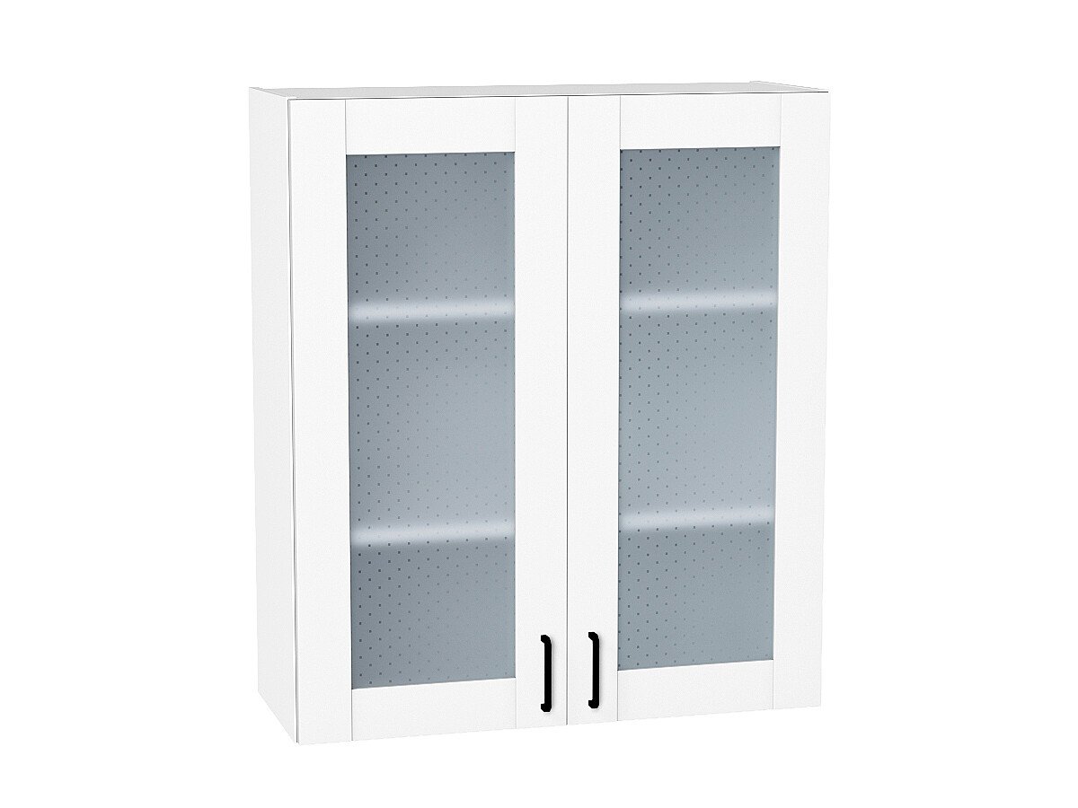 Шкаф верхний с 2-мя остекленными дверцами Лофт Super White