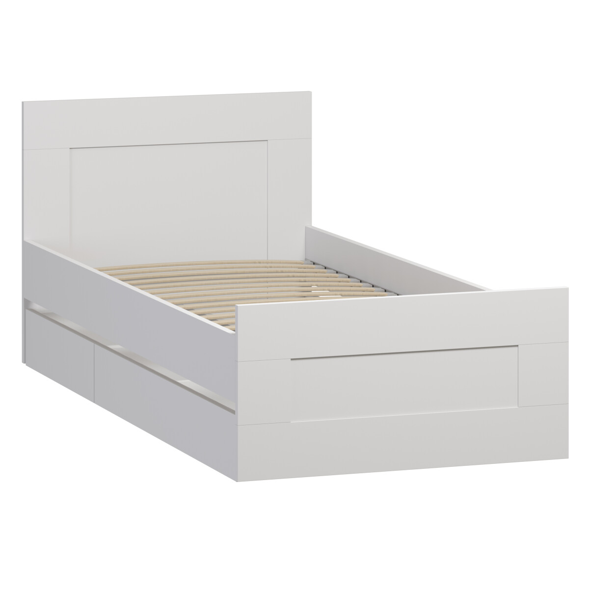 Сириус кровать одинарная с ящиками 90х200 Белый