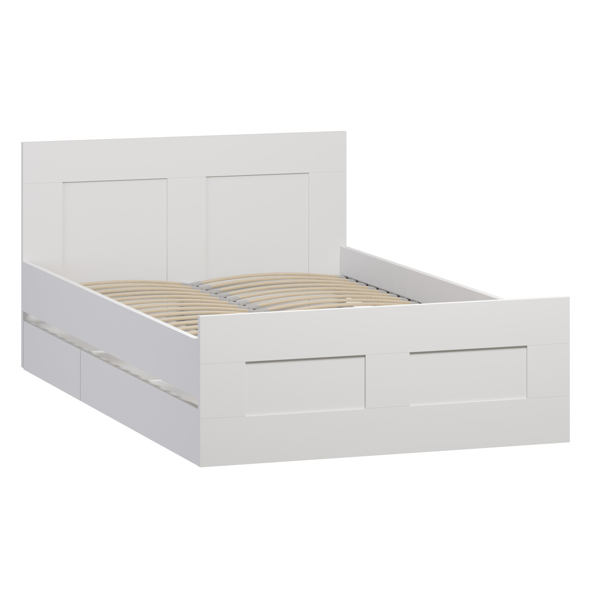 Сириус кровать двойная с ящиками 120х200 Белый