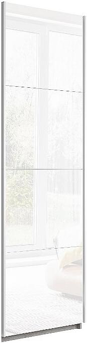 Дверь Прайм ТМ_L из 4х секций Белое стекло 600 (для 120 и 180)