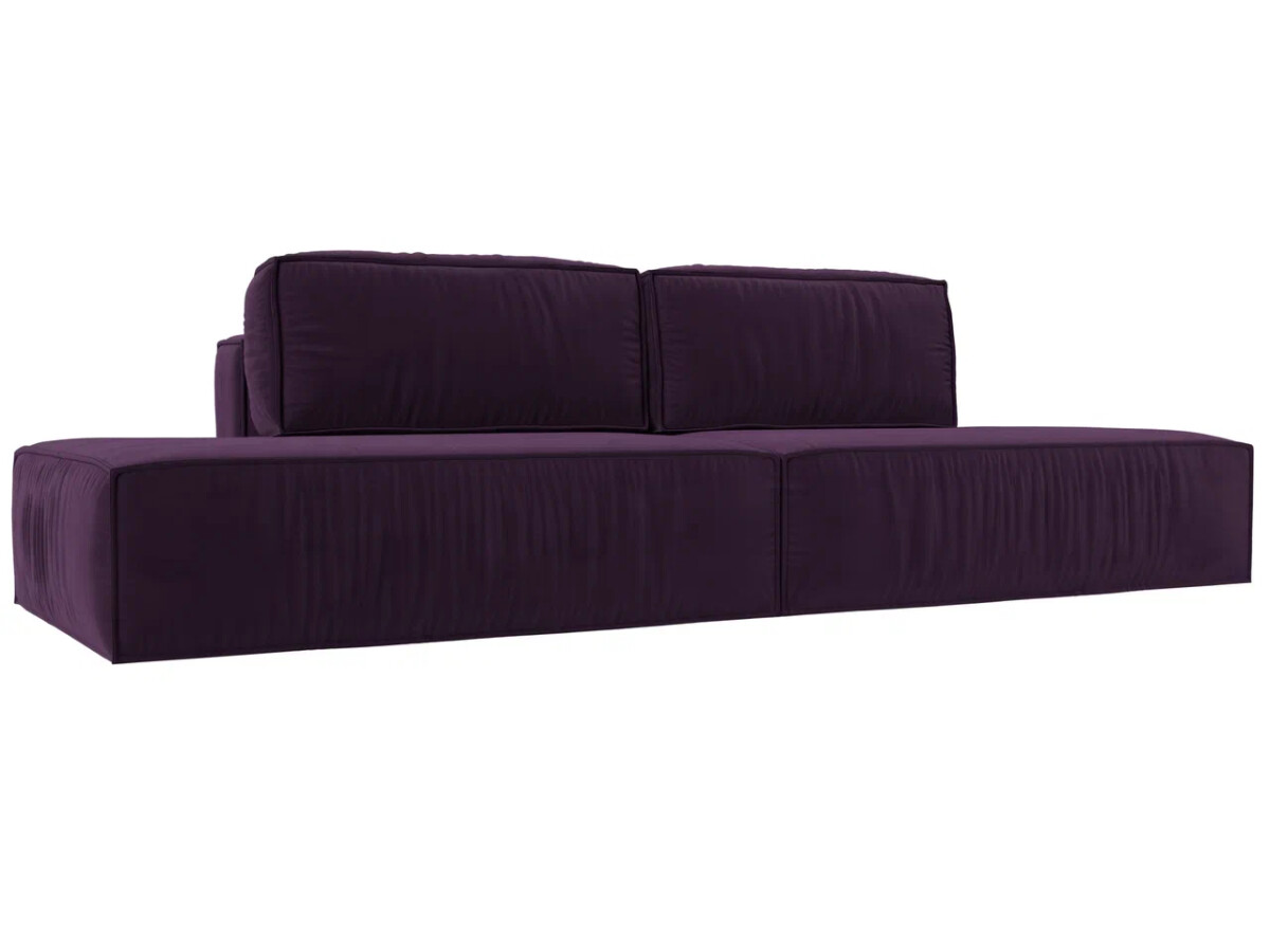Прямой диван Прага лофт, велюр, фиолетовый