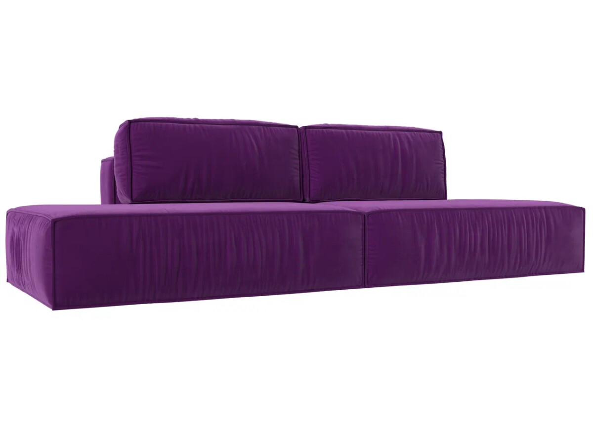 Прямой диван Прага лофт, микровельвет, фиолетовый