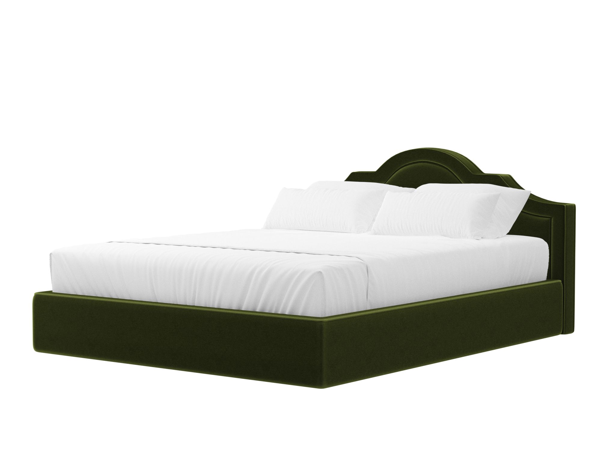 Кровать интерьерная Афина Микровельвет Зеленый 160х200