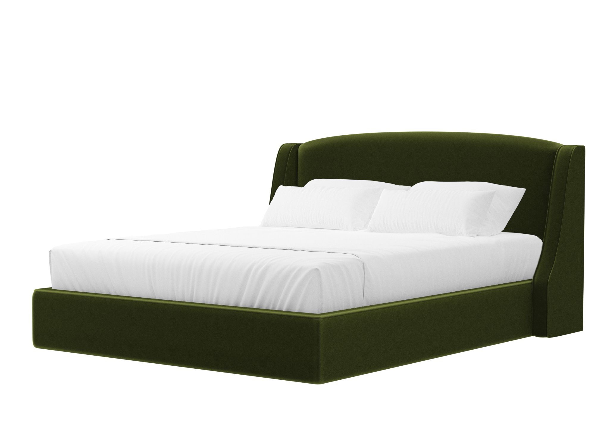 Кровать интерьерная Лотос Микровельвет Зеленый