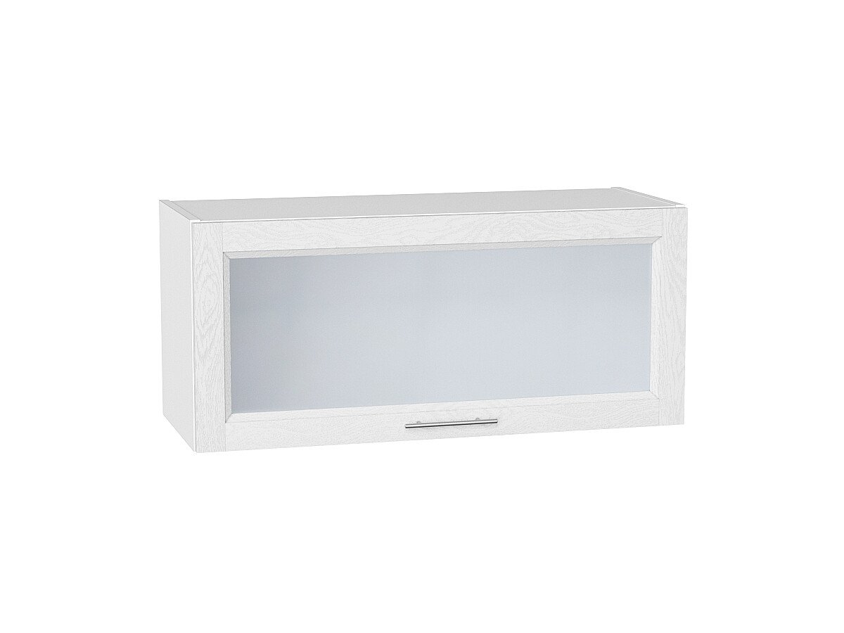 Шкаф верхний горизонтальный остекленный Сканди White Softwood Белый