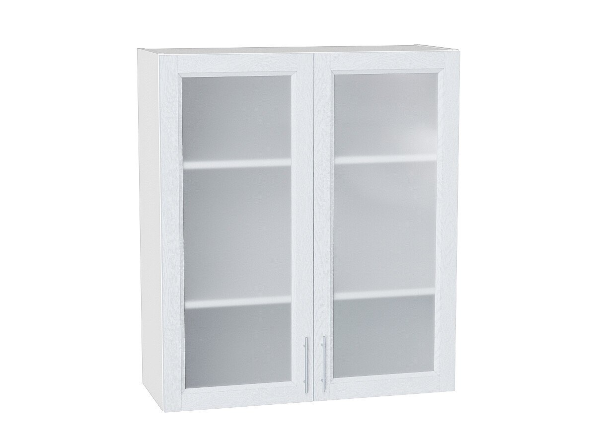Шкаф верхний с 2-мя остекленными дверцами Сканди White Softwood Белый