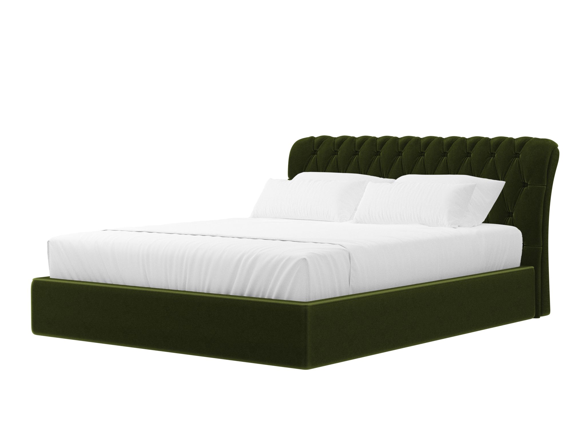 Кровать интерьерная Сицилия Микровельвет Зеленый