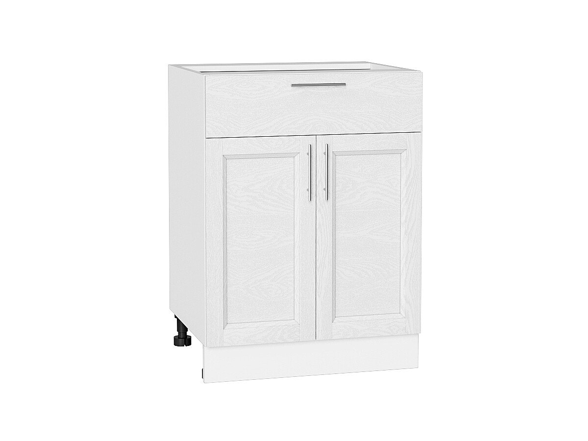 Шкаф нижний с 2-мя дверцами и ящиком Сканди White Softwood Белый