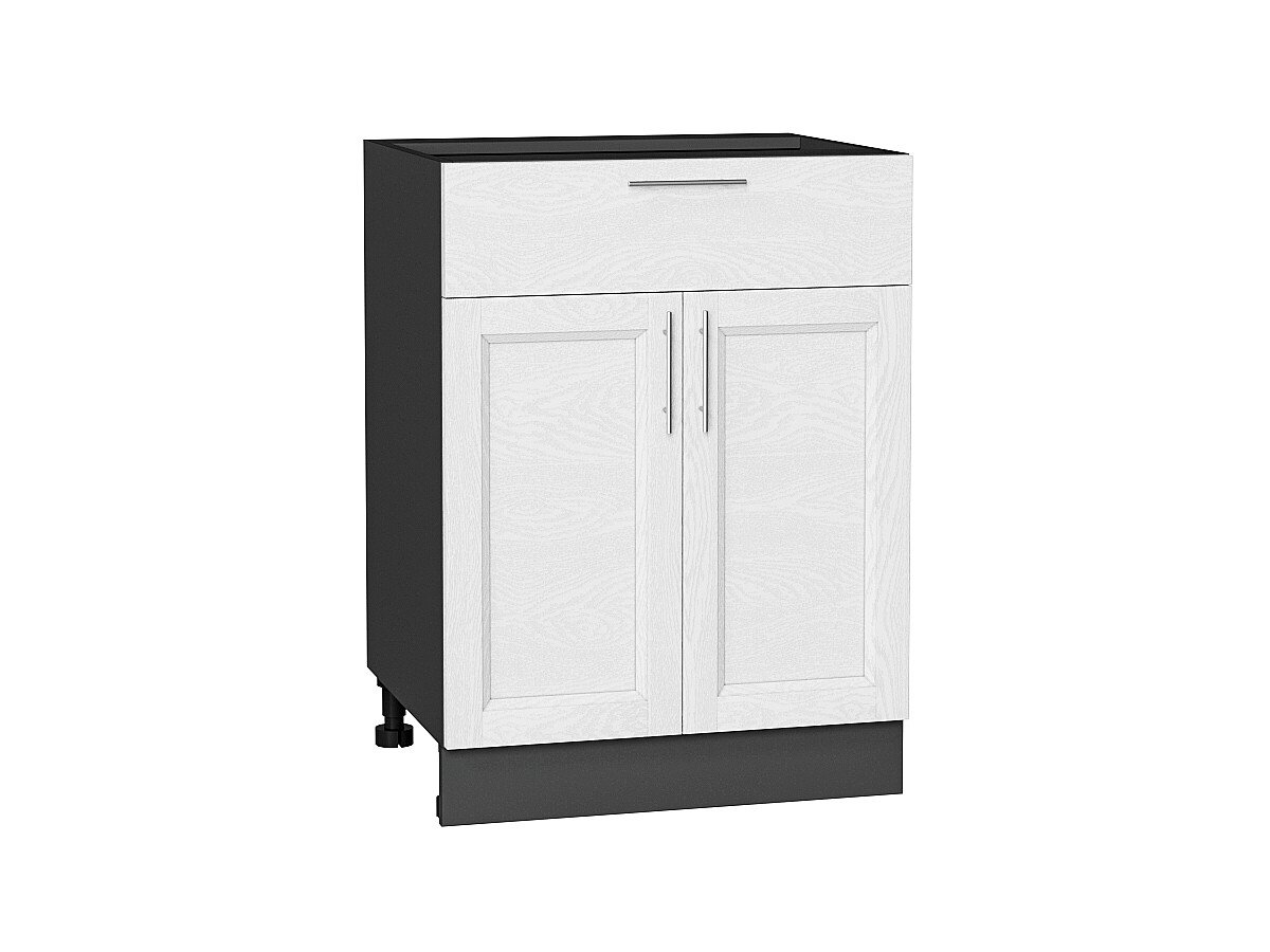 Шкаф нижний с 2-мя дверцами и ящиком Сканди White Softwood Graphite