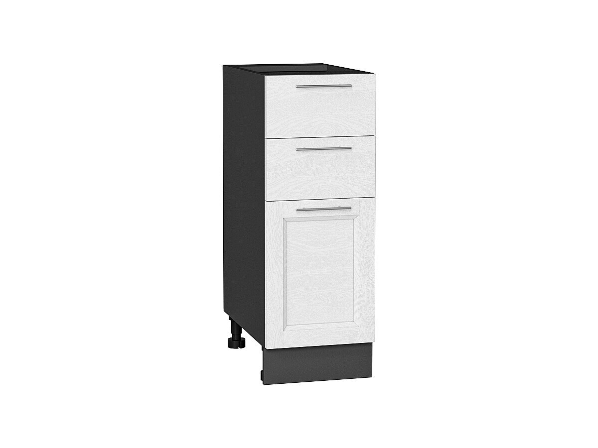 Шкаф нижний с 3-мя ящиками Сканди White Softwood Graphite