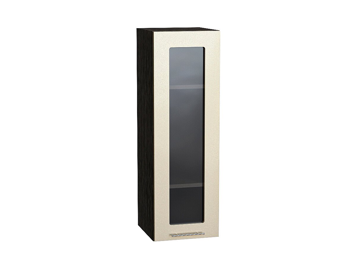 Шкаф верхний с 1-ой остекленной дверцей Валерия-М Бежевый металлик Graphite 920*300*318